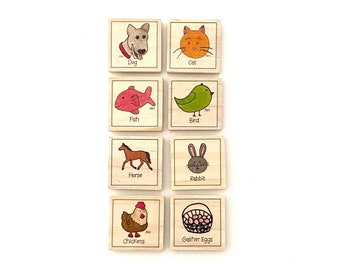 Animals Magnet Set of 8 - Pet Care - Chore Magnets - Magnetic Chore Chart Magnets - Command Center Magnets