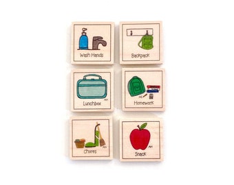 After School Magnet Set of 6 - Chore Magnets - Magnetic Chore Chart Magnets - Command Center Magnets