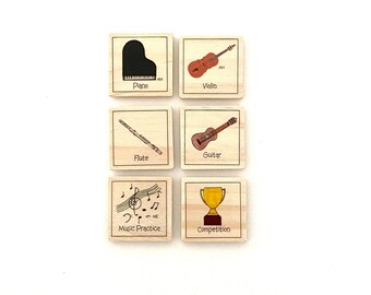 Music Magnet Set of 6 - Calendar Magnets- Music Practice Magnets - Magnetic Calendar Magnets