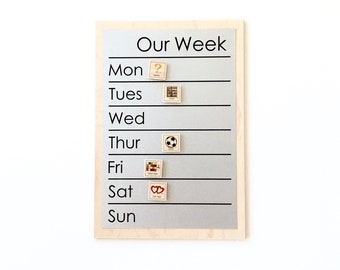 Weekly Calendar - 9x13" simple font style, magnetic weekly schedule, calendar, to do list, chore board - calendar magnets optional