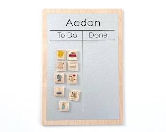 Chore Chart l 9x13" personalized magnetic to do list/custom chore board for kids, teens, adults l magnets optional l simple font style