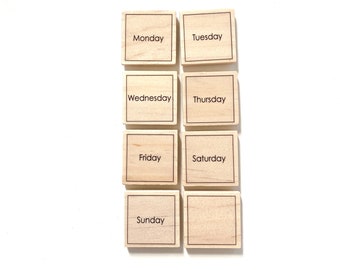 Days of the Week Magnet Set of 8 - Chore Magnets - Use with magnet boards, chore charts, calendars, command centers and memo boards.