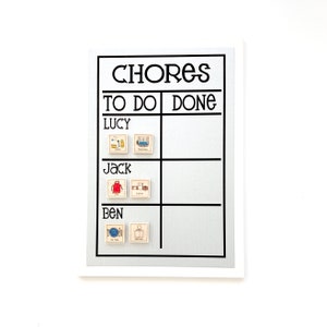 Multiple Names Chore Chart - 9x13" playful font style personalized magnetic to do list/custom chore board with 2-4 names - magnets optional