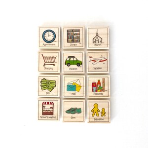 Calendar Magnet Set of 12 -   Calendar Magnets - Magnetic Calendar Magnets - Command Center Magnets