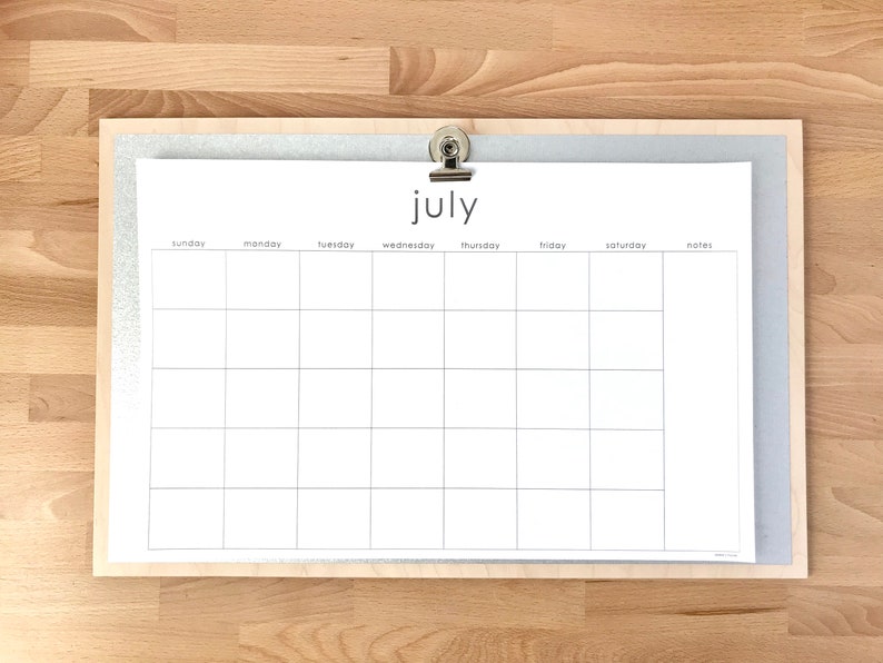 Printable 11x17 Monthly Calendar Instant Printable Simple Etsy