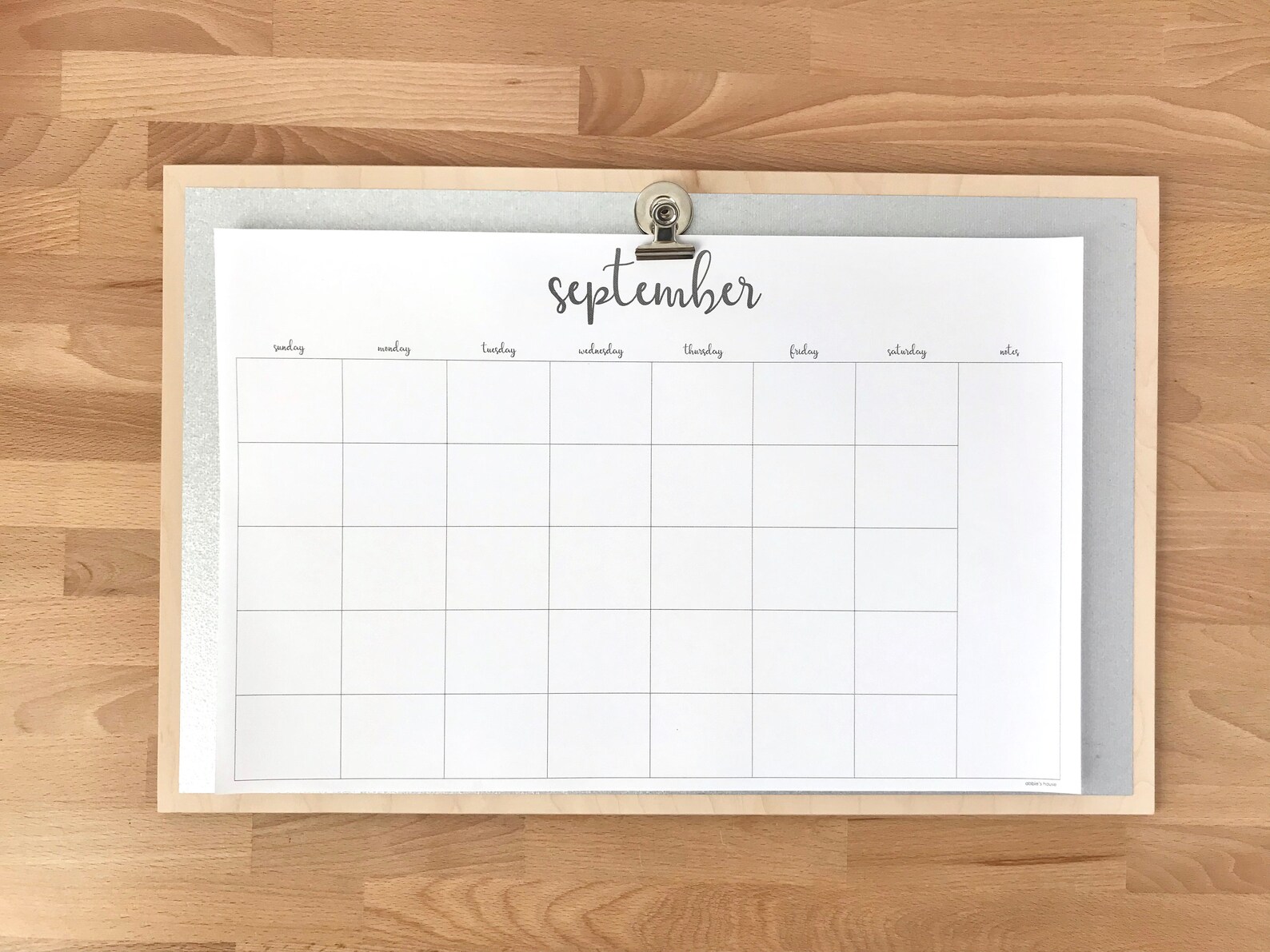 Printable 11x17 Monthly Calendar Instant Printable Script | Etsy