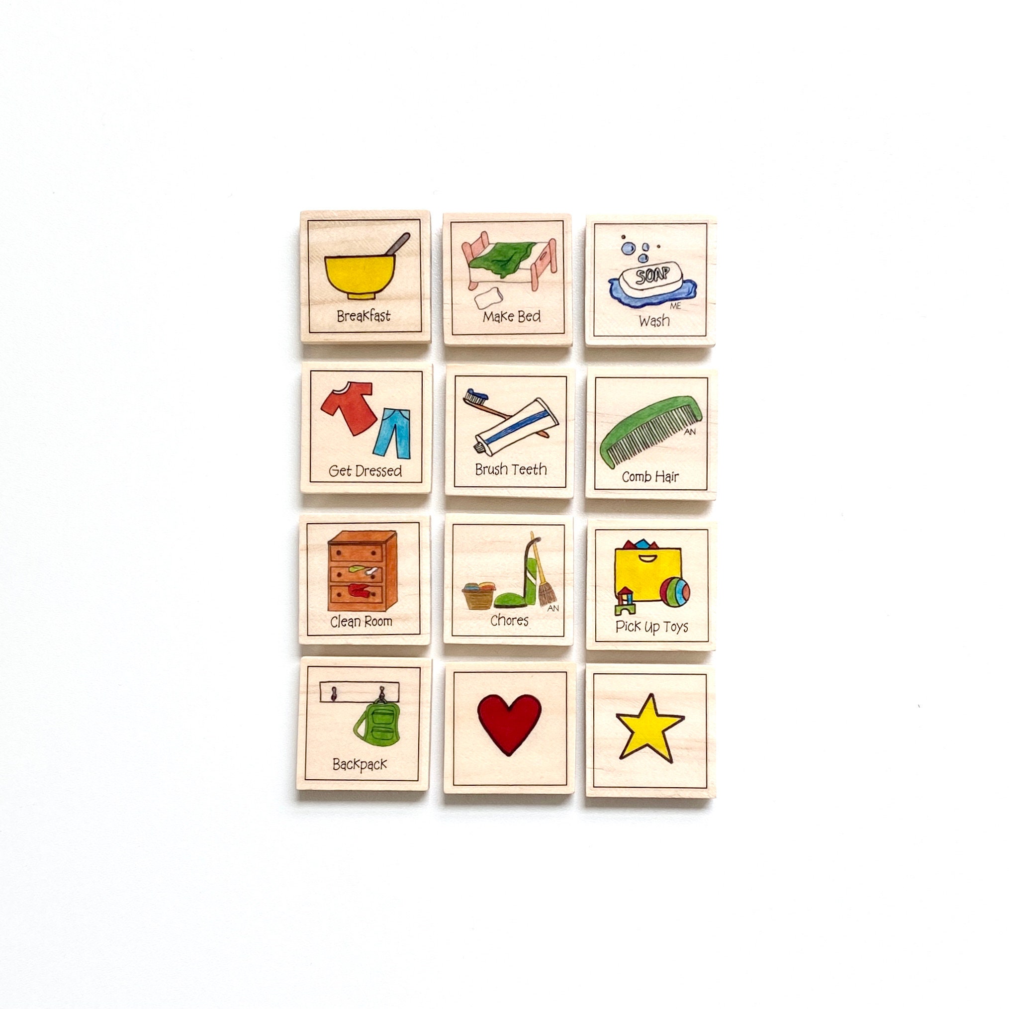 Basic Daily Chore Set of 12 Chore Etsy