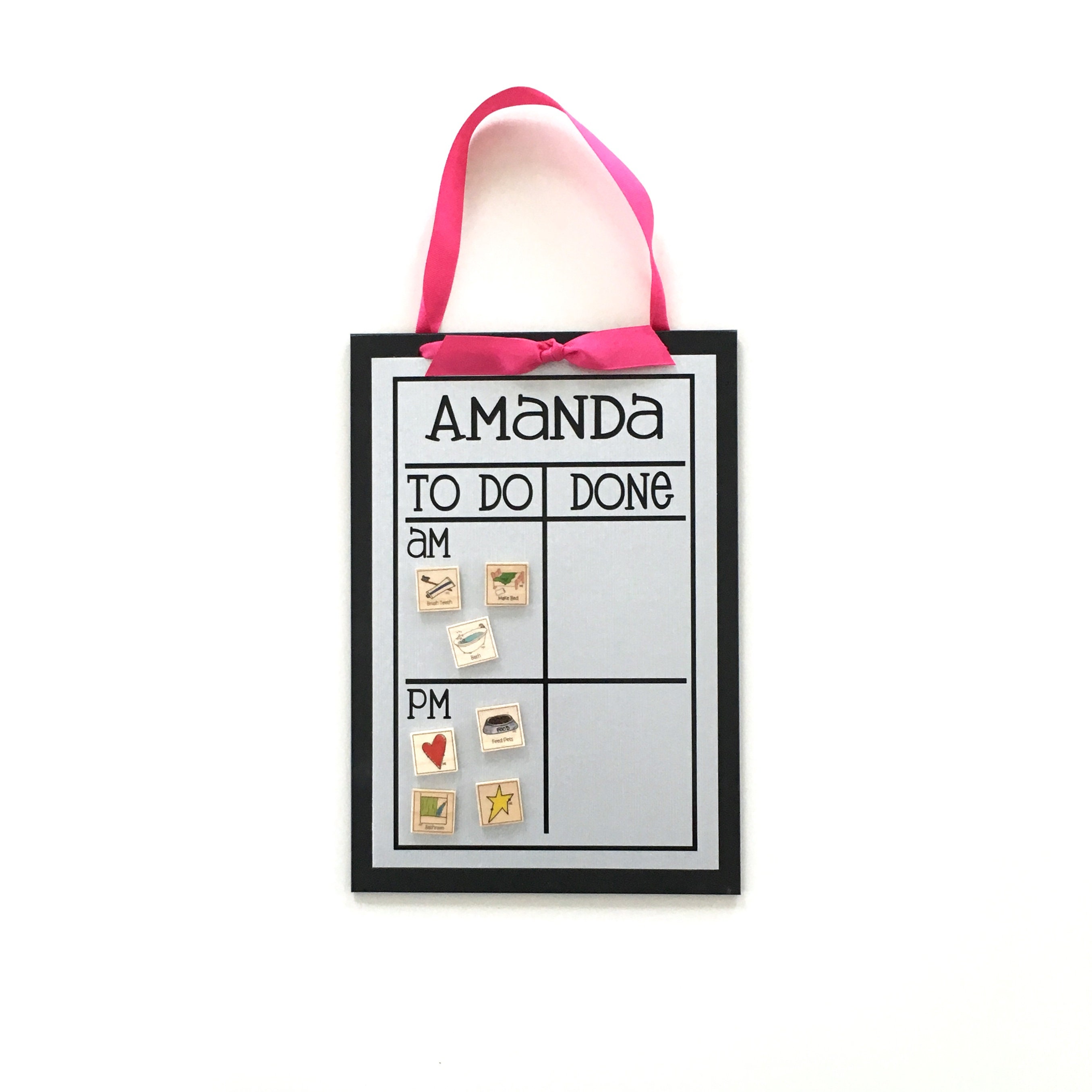 Magnetic AM/PM Chore Chart - 9x13 personalized to do list chore board…