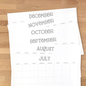 Printable 11x17 Monthly Calendar - Instant Printable - Fun Font ...