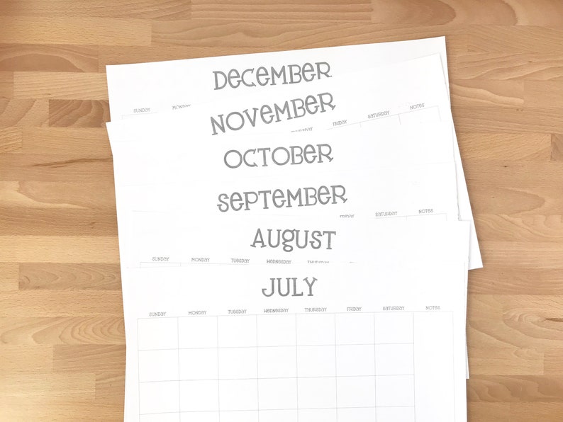 Printable 11x17 Monthly Calendar Instant Printable Fun - Etsy