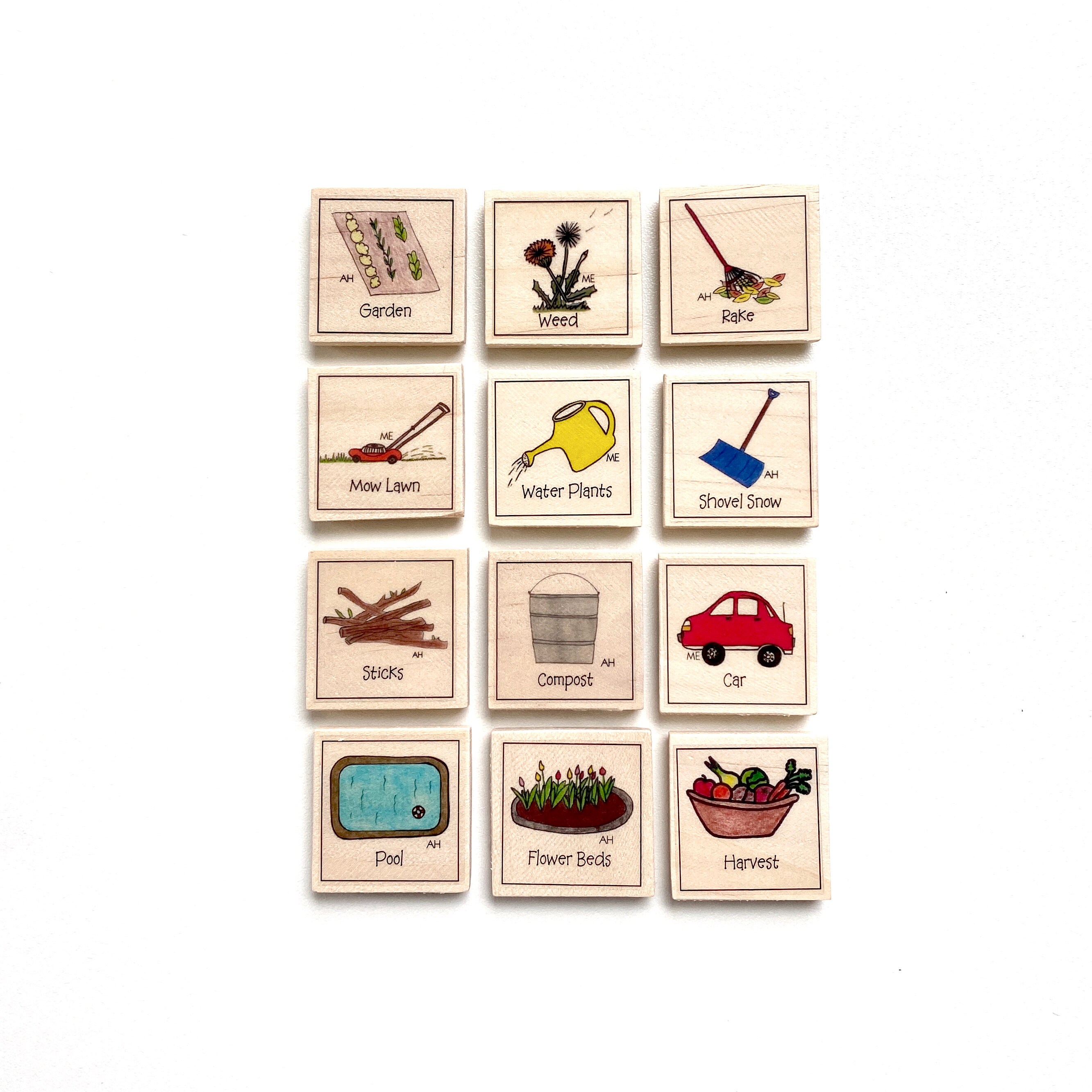 Outdoor Magnet Set of 12 - Chore Magnets - Magnetic Chore Chart Magne…