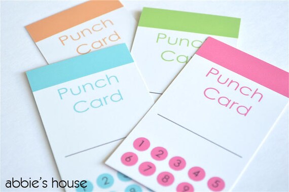 Punch Card Printable PDF Instant Download | Etsy