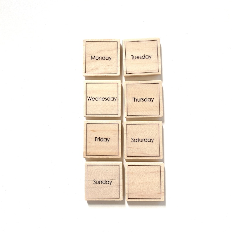 Week Blocks Monday Days of the Week Magnet Set of 8 - Chore Magnets - Use With Magnet ...