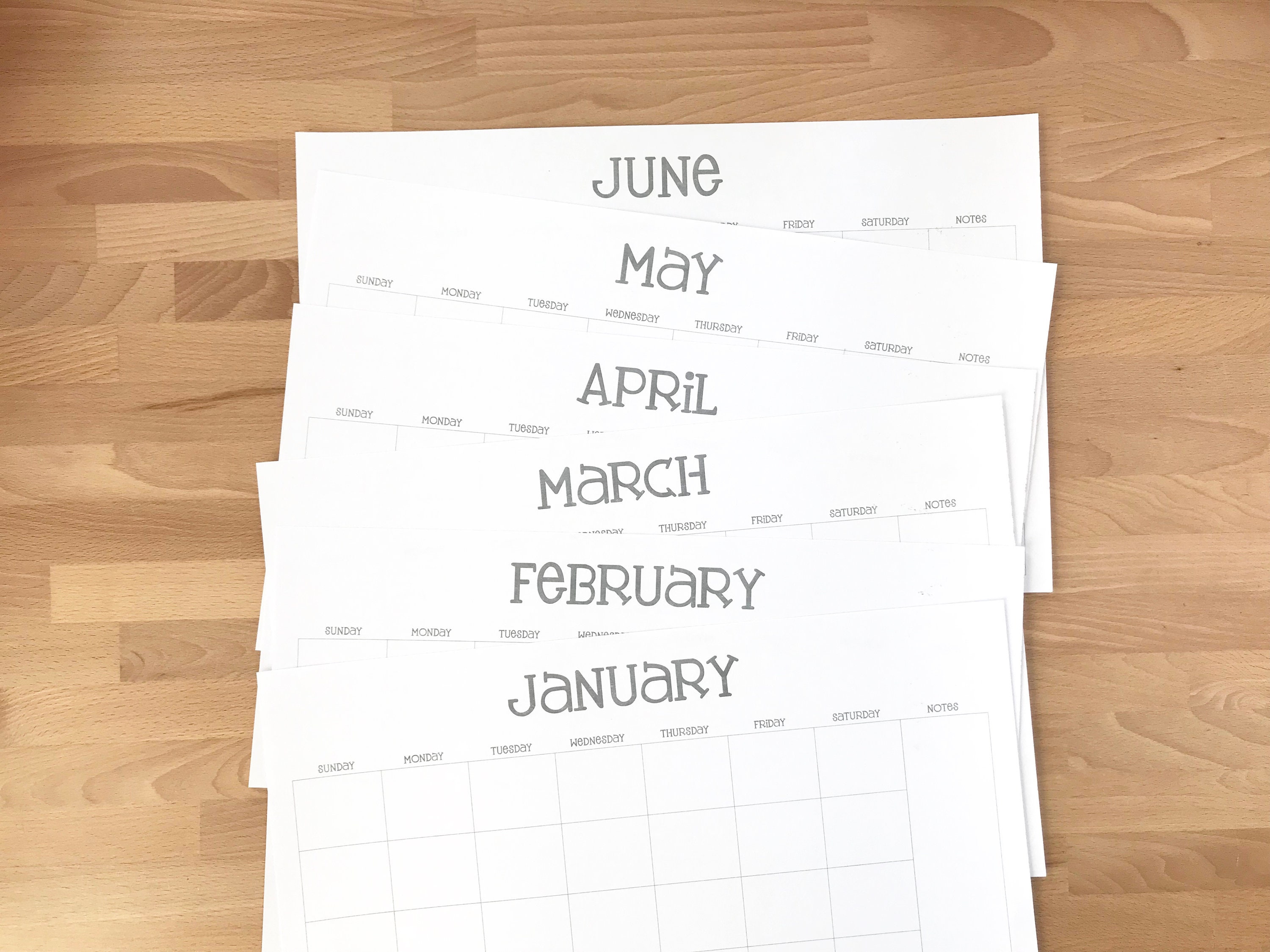 Printable 11x17 Monthly Calendar - Instant Printable - Fun Font ...