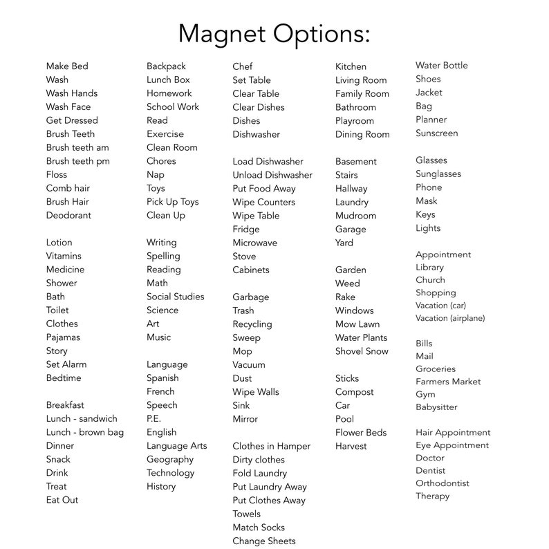 Mix & Match Magnet Set Use with chore charts, magnet boards, calendars, command centers and memo boards. image 3