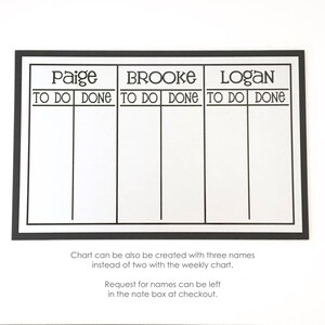 3 Section Chore Chart 20x13 playful font style, personalized magnetic chore board with 2-3 names for kids or adults magnets optional image 9