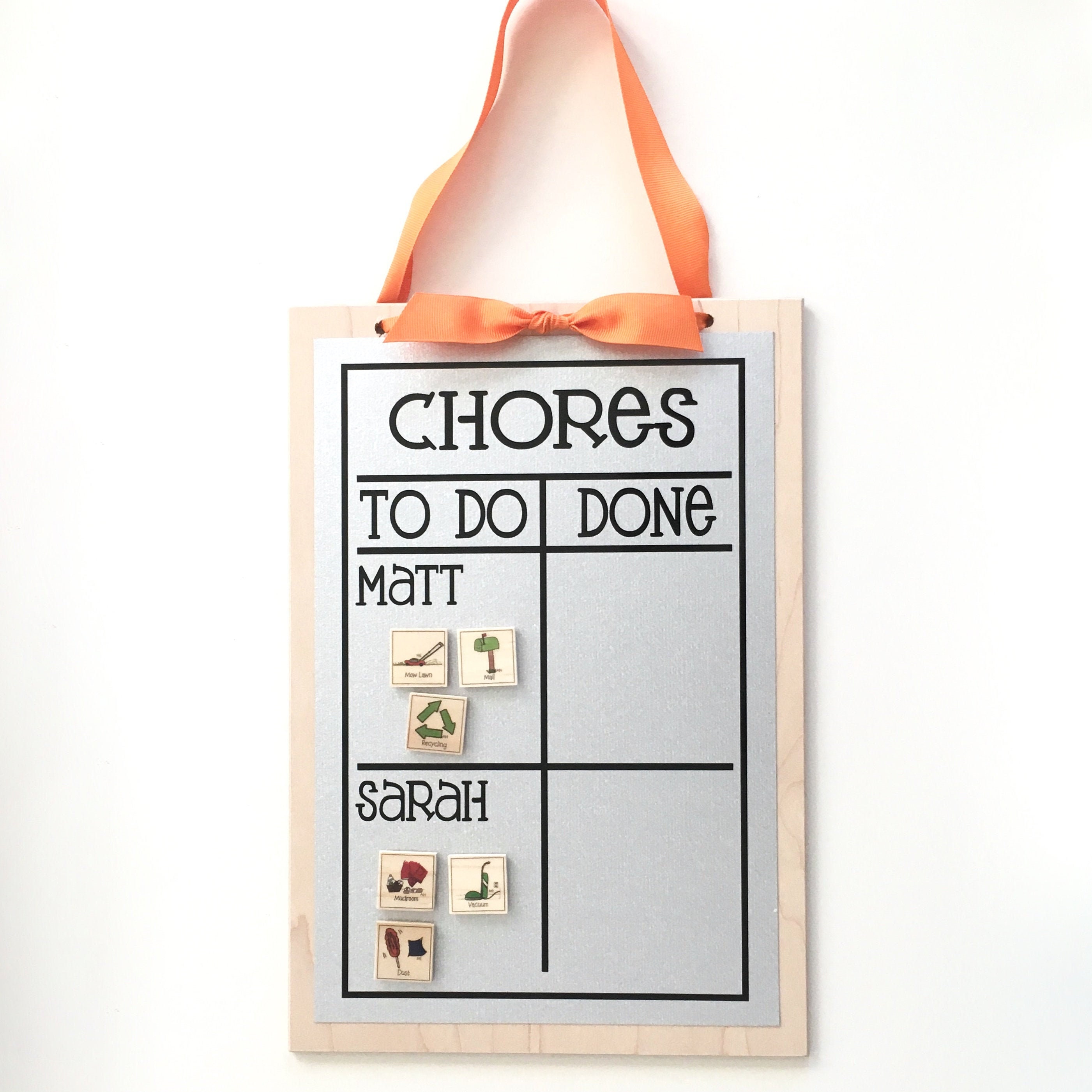 Magnetic Multiple Name Chore Chart - 9x13 personalized to do list cho…