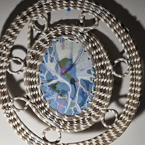 Charleston  sweetgrass  wall hanging  with pour painting