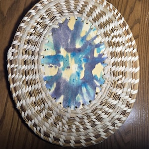 Charleston  sweetgrass  wall hanging  with pour painting
