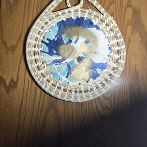 Charleston  sweetgrass  wall hanging  with pour painting