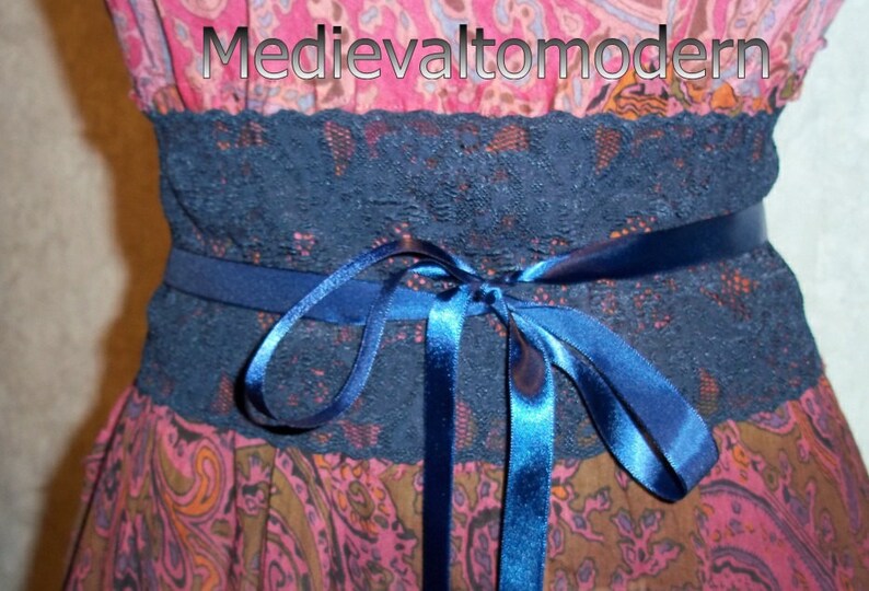 Belt Waist Cincher in Stretch Lace 4.5 WIDE Distressed Blue Etsy