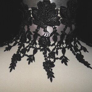 Your Choice BLACK WIDE Choker Collar 6 inch Fabric Venise Lace Victorian Gothic Style Elegant, Romantic, Dark Jewelry for Women Wearable Art image 5