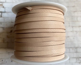Goatskin Lace, 5/32" wide, Choose length, strong non stretch veg tanned lace, natural color, braids nicely, highly recommend
