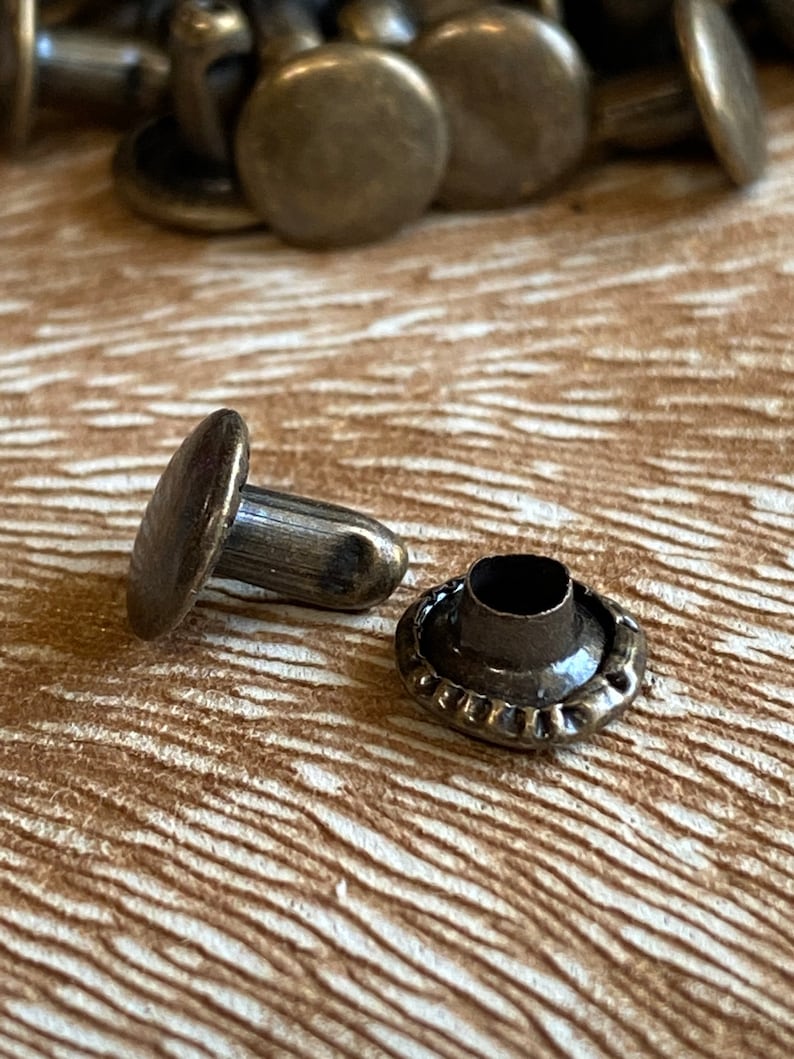 Antique Brass Rivets in Packages of 50 or 100 Purse Making Hardware