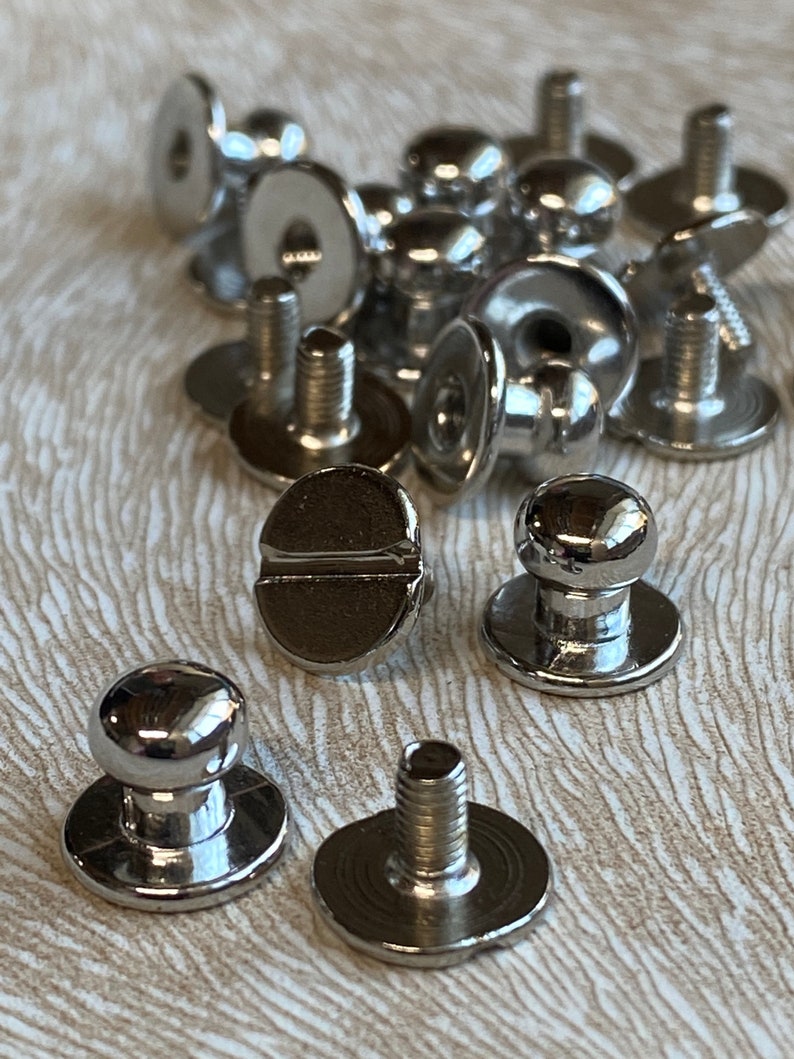 Button Stud Leather Closure in Three Finish Choices Nickel Etsy