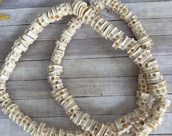 Bone Fish Bead strand 42" Long, size range 14-20mm, last of this stock, several other options available, African Bone Beads, FAST ship