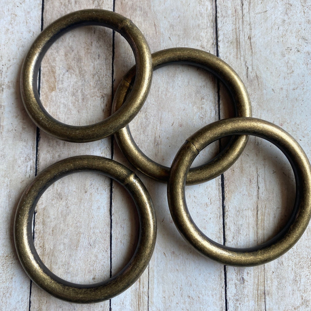 Big CHUNKY Brass Rings, 2 Inch Antique Brass Rings, Choose 1 2 or 4