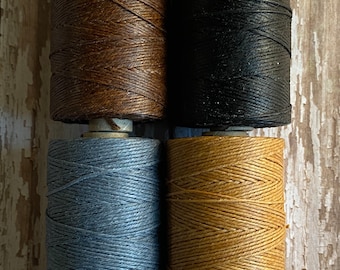 4 Ply Waxed Irish Linen Thread, 4 ply Linen Cord in choice of four colors, 50 gram spools contain 90 - 100 yards, Crawford Four ply Linen