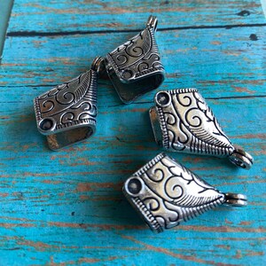 SALE Silver TASSEL Caps, 13 x 30mm, Pewter Caps or Cones Attached Bail, ClassicElements Beading Supplies, Classic Elements, We ship FAST Bild 8