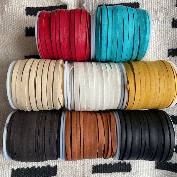 50 foot Spools 5mm Deer skin Lace, Eleven Colors Deerskin Lace choose from drop down, 50 foot spools deerskin leather lace, BEST SELLER