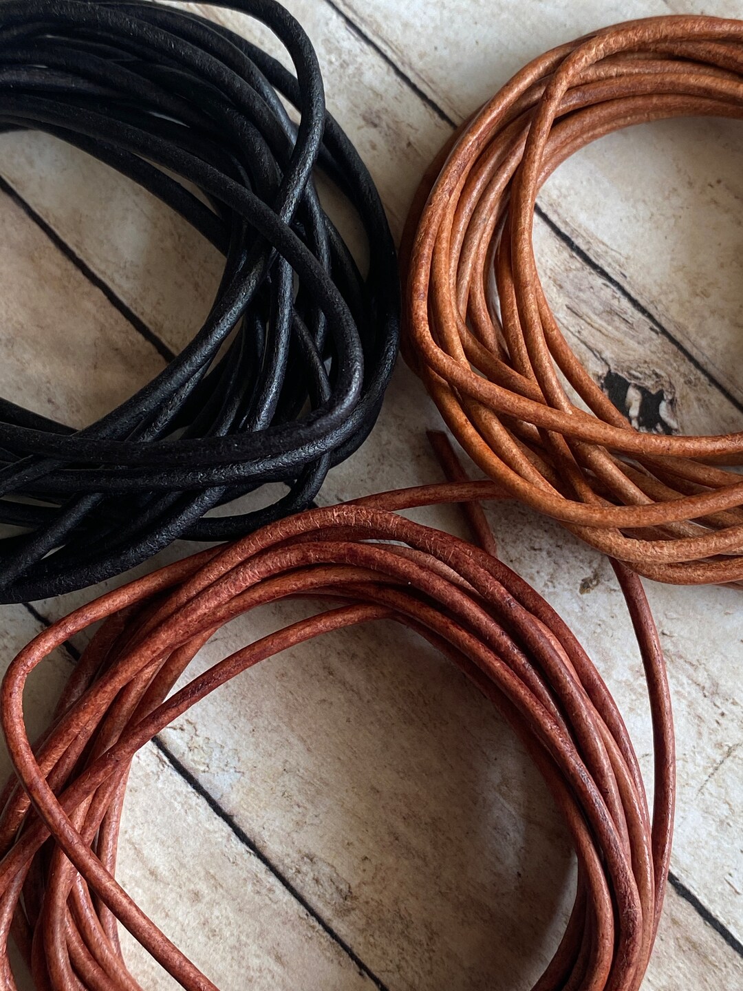 ROUND Leather Cord Variety Bundle Light Brown Medium Brown Etsy