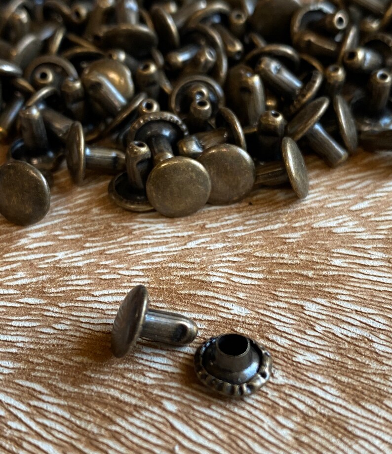Antique Brass Rivets in Packages of 50 or 100 Purse Making Hardware