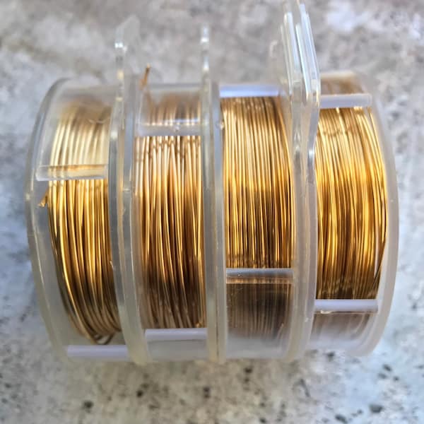 SALE Non tarnish Brass Artistic Wire in Choice of gauges, 18 gauge, 20 gauge, 22 gauge, 24 gauge gold color wire, ships FAST, Spools wire
