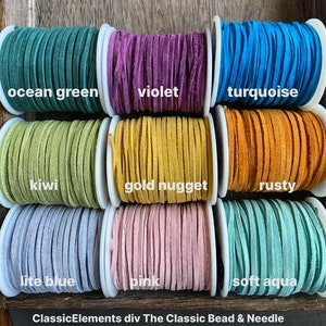 Skinny Suede SPOOLS 26 Colors, 3/32 Suede Lace 50 Foot Spool, Bulk Savings on Spools Leather Lace, 16.6 yard bulk spools image 2