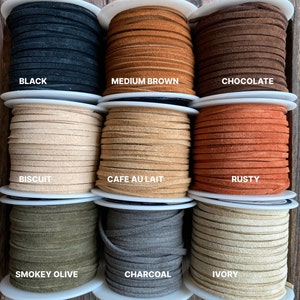 25 Yard Suede SPOOL 3mm Suede Lace in Choice of 19 Colors, One Eighth Inch Suede Lace, Bulk Savings on Spools, Leather Lace, we ShIP FAST 画像 2