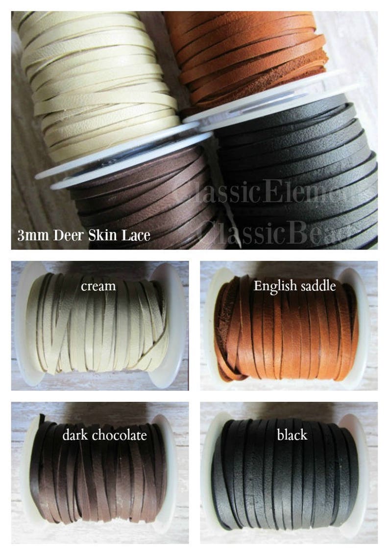 3mm Deerskin Lace 2 8 yard cuts, deerskin by the Yard, Eleven Color Choices, Best selling item, We also sell this in full spools image 1