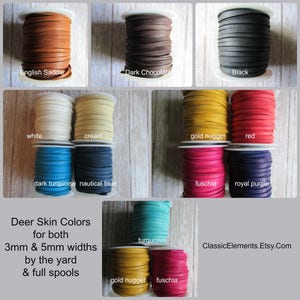 3mm Deerskin Lace 2 8 yard cuts, deerskin by the Yard, Eleven Color Choices, Best selling item, We also sell this in full spools image 4