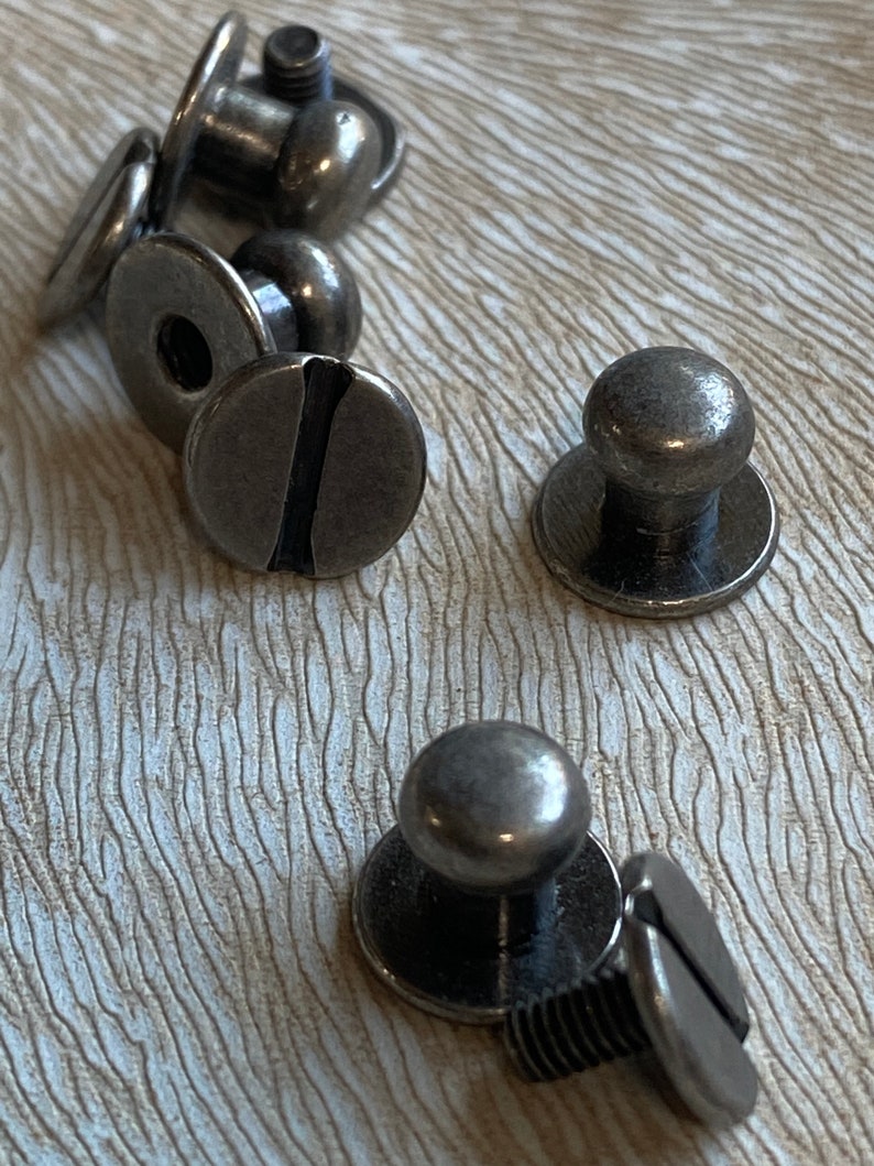 Button Stud Leather Closure in Three Finish Choices Nickel Etsy