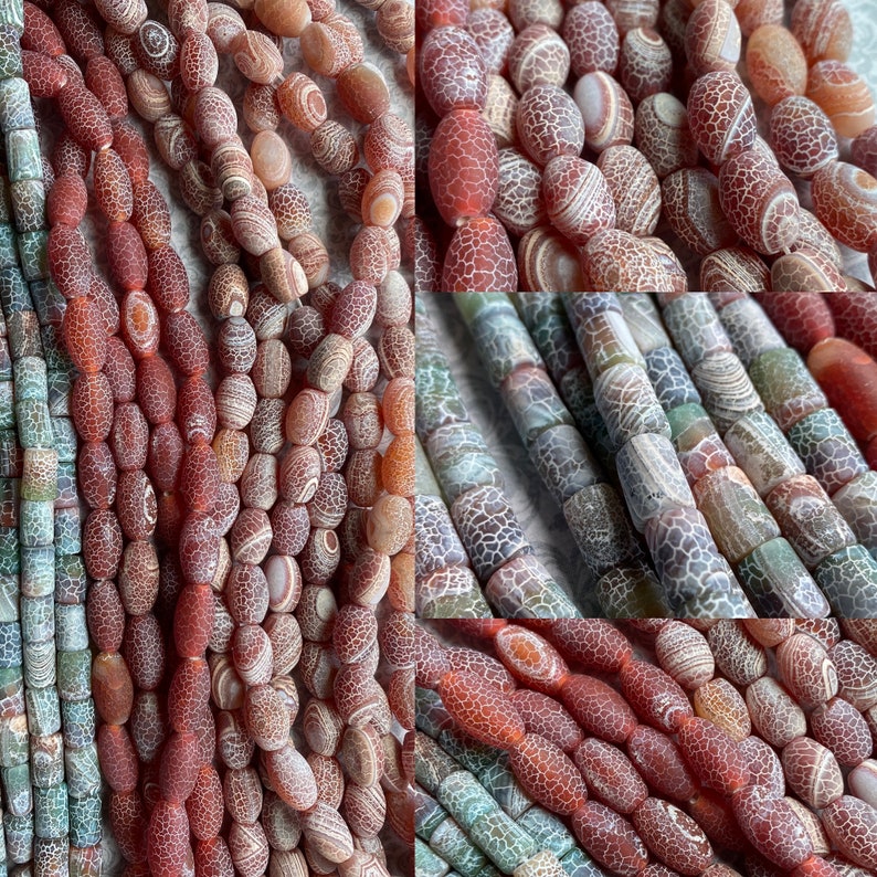Agate Cylindrical Beads, Choose Half Strand or Full, Dyed Agate white lavender tube beads, image 6