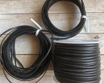 Black Calf Lace, .125 OR .09375 Inch Formed Black Calf Lace, 50 yd SPOOLS or 5 or 10 yard cuts, quality smooth calf lace, we ship fast