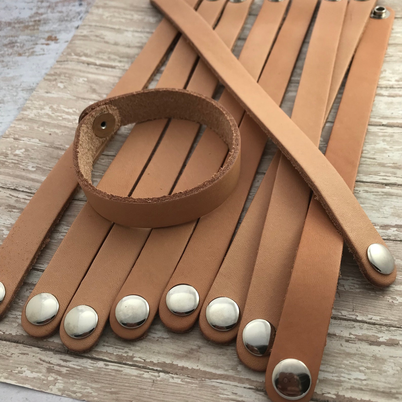 SINGLE Snap Various Sizes Leather Bracelet Blank Single Snap | Etsy