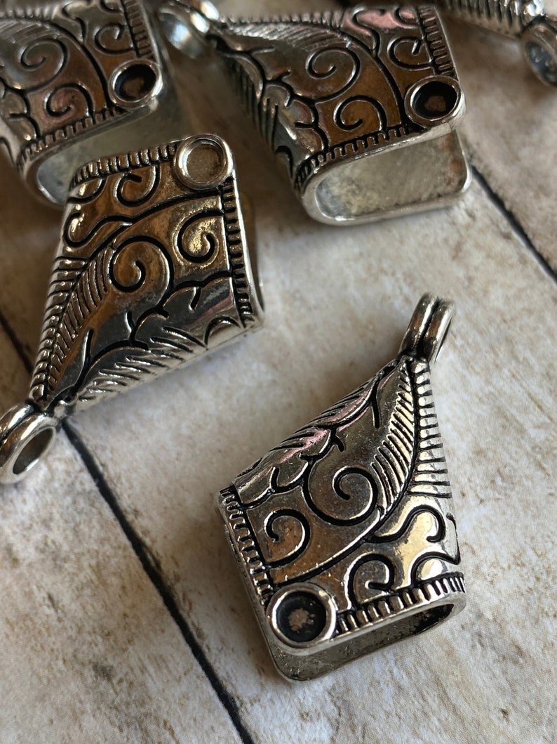 SALE Silver TASSEL Caps, 13 x 30mm, Pewter Caps or Cones Attached Bail, ClassicElements Beading Supplies, Classic Elements, We ship FAST Bild 5