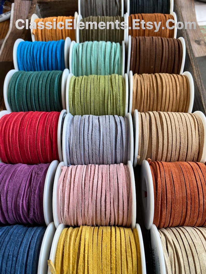 25 Yard Suede SPOOL 3mm Suede Lace in Choice of 19 Colors, One Eighth Inch Suede Lace, Bulk Savings on Spools, Leather Lace, we ShIP FAST 画像 4