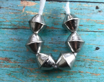 15mm SILVER Plated Brass Sheet Beads, Big brass beads, lightweight big beads for bolder designs,