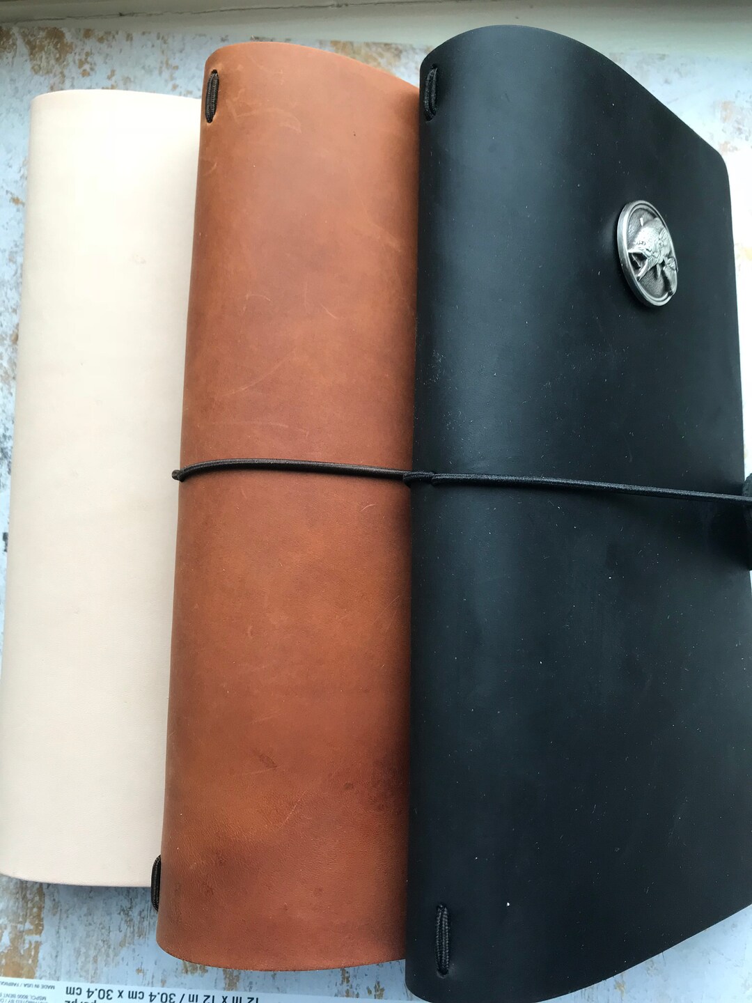 SALE Leather Journal Making Kit, DIY Journal Making Supplies With Leather Cover and Three Paper