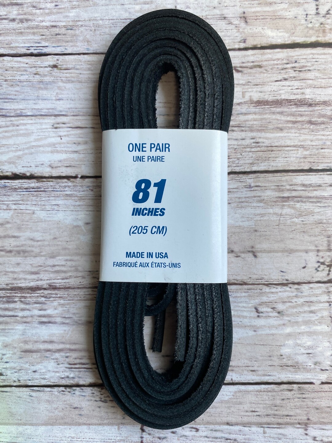 BLACK Leather Boot and Shoe Laces, 81 Inch BLACK Leather Shoe Laces